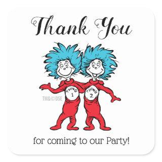 Thing One Thing Two | Twins Birthday Thank You Square Sticker