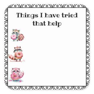 'Things that Help' Health Journal   Square Sticker