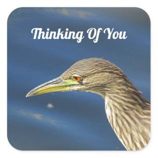 Thinking Of You Brown Bird Long Distance Friends Square Sticker