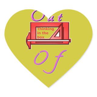 Thinking out of the box. heart sticker