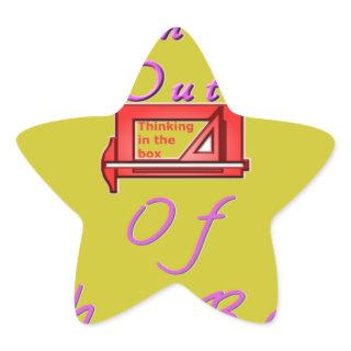 Thinking out of the box. star sticker