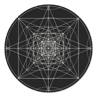 Third Dimensional Sacred Geometry Classic Round Sticker