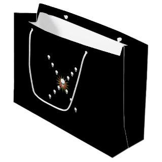 Thirteen Skulls Eerie Orange Sunburst Cross Large Gift Bag