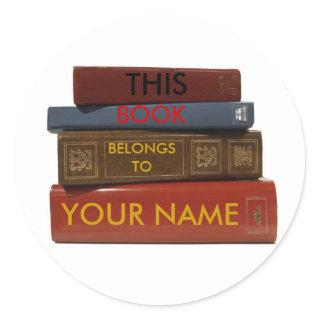 THIS BOOK BELONGS TO YOUR NAME sticker