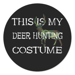 This Is My Deer Hunting Costume Camo Outfit Deer Classic Round Sticker