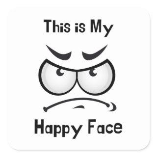 This is My Happy Face Stiker Square Sticker