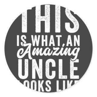 This is What an Amazing Uncle Looks Like Classic Round Sticker