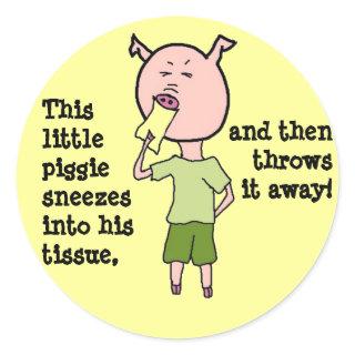 This little piggie 3 classic round sticker