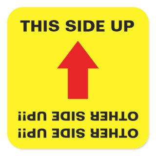 "This Side Up" "Other Side Up!!" Funny Shipping Square Sticker