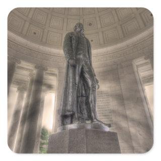 Thomas Jefferson Memorial Bronze Statue Square Sticker
