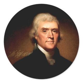 Thomas Jefferson Portrait Classic Round Sticker