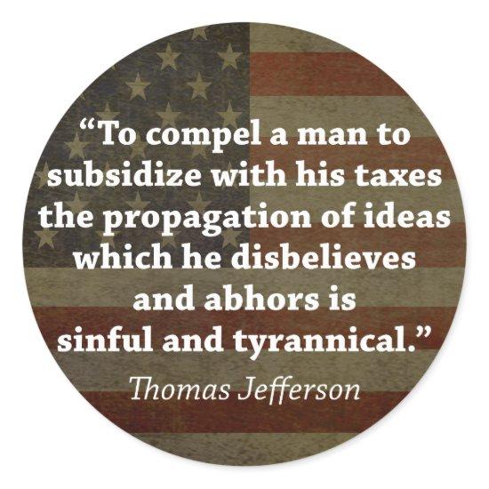 Thomas Jefferson Quote Classic Round Sticker