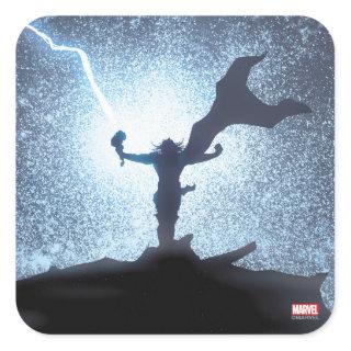 Thor Lightning Comic Panel Square Sticker