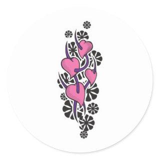 Thorns and Hearts Tattoo Design Classic Round Sticker