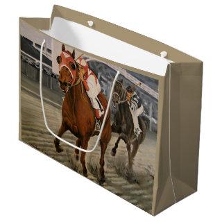 Thoroughbred Horse Wins Race Large Gift Bag