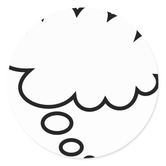Thought Bubble - add your own text! Classic Round Sticker