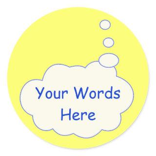 Thought Bubble Template Classic Round Sticker