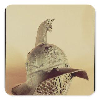 Thracian gladiator's helmet square sticker