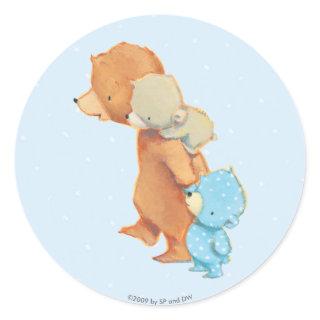 Three Adorable Bear Friends Classic Round Sticker