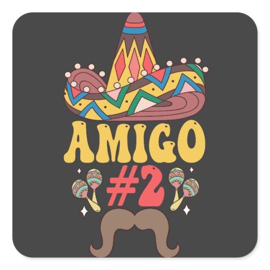 Three Amigos Mexican Funny Matching Cinco De Mayo  Square Sticker