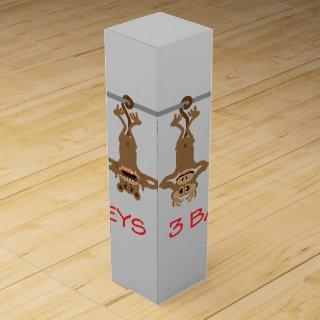 Three bad monkeys wine gift box