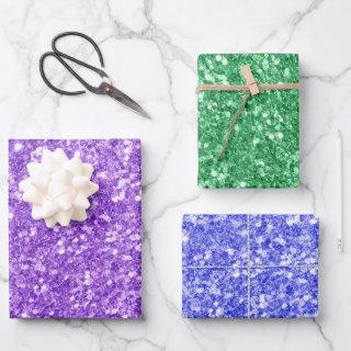 Three colors faux glitter texture  sheets