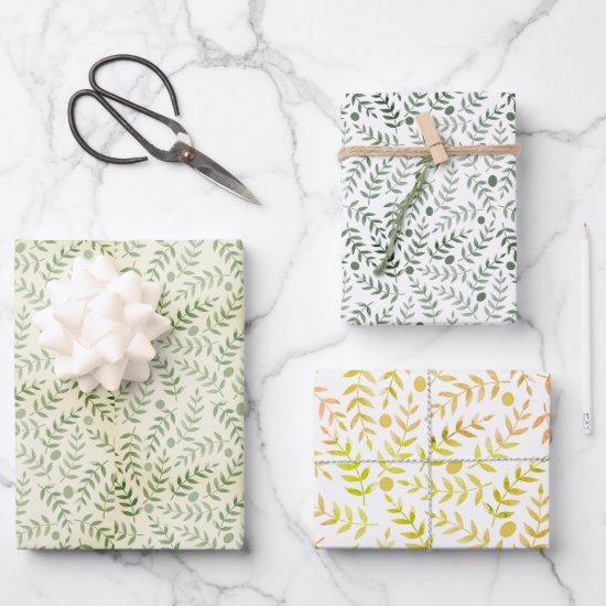 Three Colors Fern Leaf All Occasion Pattern  Sheets