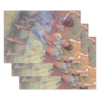 Three Dancers by Edgar Degas, Vintage Ballet Art  Sheets