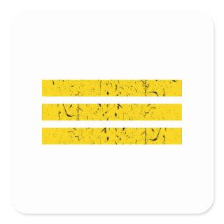 Three Horizontal Stripes | Vintage Yin-Yang Symbol Square Sticker