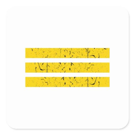 Three Horizontal Stripes | Vintage Yin-Yang Symbol Square Sticker