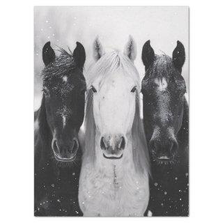 Three Horses in the Snow Decoupage Tissue Paper