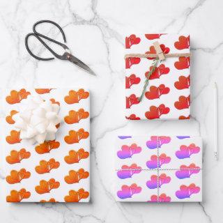 Three Linked Heart Pattern Over White  Sheets