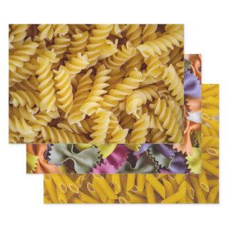 Three Pasta Photos Penne Fusilli Farfalle  Sheets