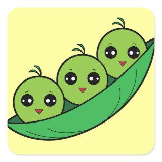 Three Peas in a Pod Square Sticker