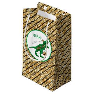 Three-Rex Dinosaur 3rd Birthday Party Small Gift Bag