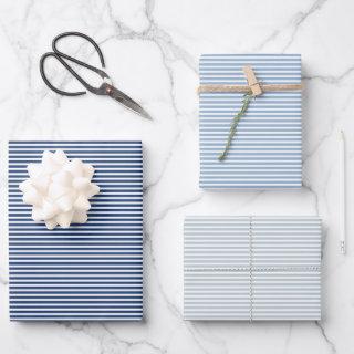 Three Shades of Blue Stripes  Sheets