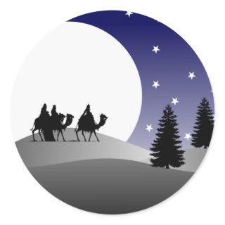 Three Wise Men Graphic Christmas Classic Round Sticker