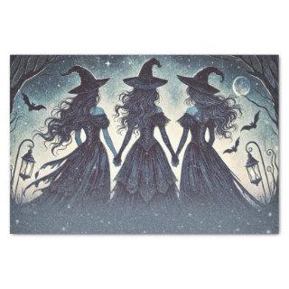 Three Witches at Night Starry Halloween Party Tissue Paper