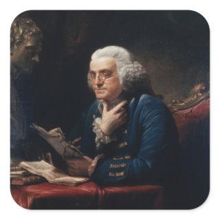 Thumb Portrait, Benjamin Franklin Founding Father Square Sticker