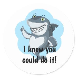 Thumbs Up Shark Teacher Encouragement Classic Round Sticker