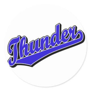 Thunder in Blue Classic Round Sticker