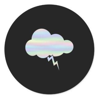 Thunderstorm Lightning Cloud Weather Classic Round Sticker
