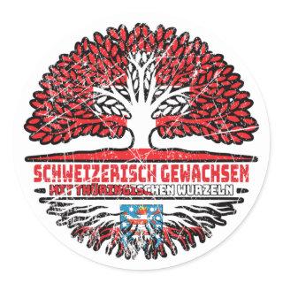 Thüringen Thüringisch Schweizer Schweiz Baum Classic Round Sticker