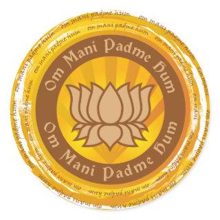 Tibetan Mantra Lotus Flower Classic Round Sticker