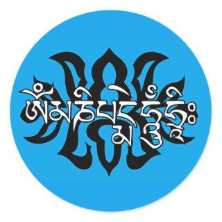 Tibetan Six True Word Mantra/Om Ma Ni Pad Me Hum Classic Round Sticker