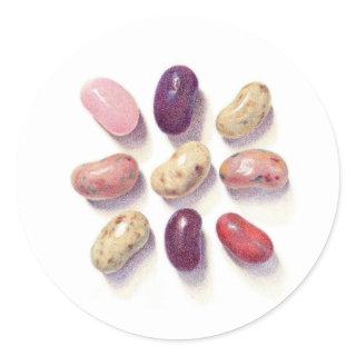 TIC TAC TOE JELLY BEANS Small Round Stickers