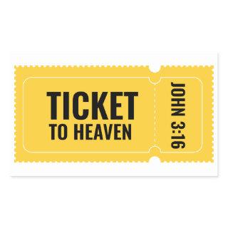 Ticket to heaven rectangular sticker