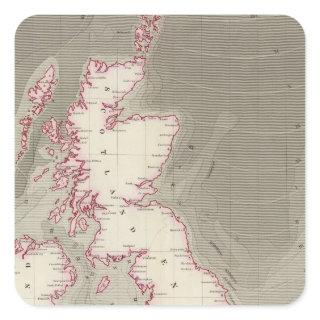 Tidal chart British Seas Square Sticker