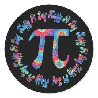 Tie Dye Pi Day Tees and Gifts Classic Round Sticker