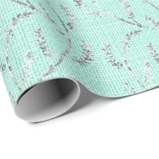 Tiffany Mint Aqua Linen Silver Sparkly Laurel